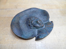 Load image into Gallery viewer, FARM BOY Wearing Big Straw Hat Antique Brass Bronze Decorative Arts Tray Ashtray
