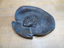 Load image into Gallery viewer, FARM BOY Wearing Big Straw Hat Antique Brass Bronze Decorative Arts Tray Ashtray
