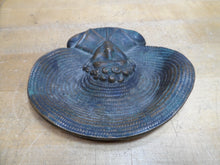 Load image into Gallery viewer, FARM BOY Wearing Big Straw Hat Antique Brass Bronze Decorative Arts Tray Ashtray
