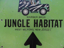 Load image into Gallery viewer, WARNER BOS JUNGLE HABITAT West Milford NJ Original Old 1970s Amusement Park Sign
