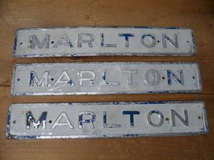 3 MARLTON Embossed Tin Signs - lot of 3