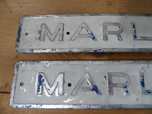 3 MARLTON Embossed Tin Signs - lot of 3