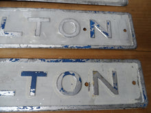 Load image into Gallery viewer, 3 MARLTON Embossed Tin Signs - lot of 3
