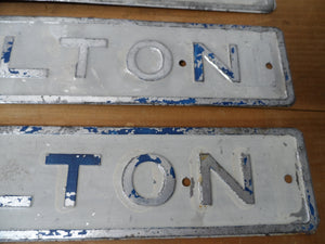 3 MARLTON Embossed Tin Signs - lot of 3