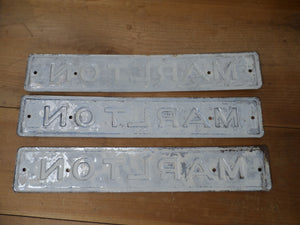 3 MARLTON Embossed Tin Signs - lot of 3