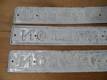 Load image into Gallery viewer, 3 MARLTON Embossed Tin Signs - lot of 3
