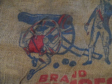 Load image into Gallery viewer, COLONIAL POTATOES ELIZABETH CITY NC Old Advertising Burlap Sack Bag CANNON BALLS
