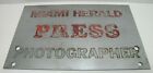 MIAMI HERALD PRESS PHOTOGRAPHER Old Sign Newspaper Magazine Ad Mirror Finish