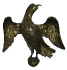 Load image into Gallery viewer, EAGLE Antique Decorative Arts Finial Bronze Brass Figural Bird Hardware Element
