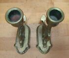 Load image into Gallery viewer, Serpent Griffin Beast Monster Old Pair Brass Figural Chambersticks Candlesticks
