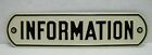 INFORMATION Original Old Sign Amusement Park Fair Boardwalk Carnival NOS