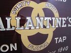 Load image into Gallery viewer, BALLANTINE&#39;S ON TAP Old Reverse Glass Bevel Tin Wood Frame Bar Pub Tavern
