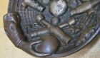 Load image into Gallery viewer, 19c BRONZE BOWLING RATS PINS ARM BALL Antique Victorian Decorative Arts Tray
