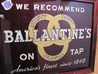 Load image into Gallery viewer, BALLANTINE&#39;S ON TAP Old Reverse Glass Bevel Tin Wood Frame Bar Pub Tavern
