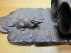 Rat Flies Grotesque Antique Decorative Arts Matchstick Holder Mouse Bugs Match