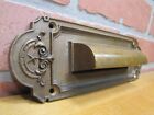Load image into Gallery viewer, Antique Bronze Mail Envelope Letter Slot Bowed Front Exquisite Star Scrollwork
