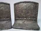 Holland Dutch Windmill Sailboats Town Scene Antique Tin over Cast Iron Bookends