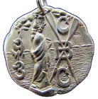 Load image into Gallery viewer, 1913 CANOE RACE Gold Filled CBC Award Medallion Wm HAWKINS Chestnut St PHILA PA
