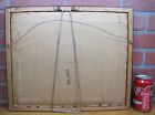 BALLANTINE'S ON TAP Old Reverse Glass Bevel Tin Wood Frame Bar Pub Tavern