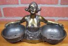 Antique Scantily Clad Lovely Maiden Dutch Girl Baskets Decorative Arts Tray