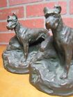 Load image into Gallery viewer, Dog Landscape Antique Bronze Clad Bookends Decorative Art Statues
