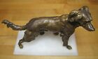 Load image into Gallery viewer, Hunting Pointer Dog Antique Decorative Arts Statue Cold Painted Marble Ornate
