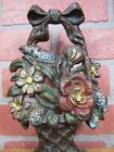 Load image into Gallery viewer, 1930 CREATION Co MIXED FLOWERS WOVEN BASKET Bow Doorstop Decorative Art Statue
