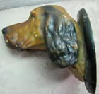Load image into Gallery viewer, HOUND DOG Old Figural Dogs Head Plaque THOROUGHBREDS RENFREW STUDIOS BUFFALO NY
