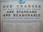 PHILCO RADIO SERVICE AND REPAIRS Old Shop Advertising Sign Parts Tubes Tin Bevel
