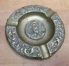 Load image into Gallery viewer, Antique Bearded Mans Head Serpent Beast Brass Decorative Arts Cigar Ashtray Tray
