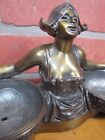 Load image into Gallery viewer, Antique Scantily Clad Lovely Maiden Dutch Girl Baskets Decorative Arts Tray

