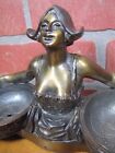 Load image into Gallery viewer, Antique Scantily Clad Lovely Maiden Dutch Girl Baskets Decorative Arts Tray
