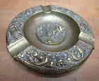 Load image into Gallery viewer, Antique Bearded Mans Head Serpent Beast Brass Decorative Arts Cigar Ashtray Tray
