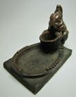 Load image into Gallery viewer, ARTBRONZ BUNNY RABBIT BASKET Antique  Bronze Clad Tray KBW Decorative Arts
