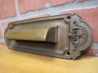 Load image into Gallery viewer, Antique Bronze Mail Envelope Letter Slot Bowed Front Exquisite Star Scrollwork
