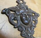 Antique Decorative Arts Hardware Element Maiden Wings Bronze Brass Ornate