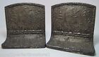 Holland Dutch Windmill Sailboats Town Scene Antique Tin over Cast Iron Bookends