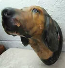 Load image into Gallery viewer, HOUND DOG Old Figural Dogs Head Plaque THOROUGHBREDS RENFREW STUDIOS BUFFALO NY
