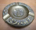 Load image into Gallery viewer, Antique Bearded Mans Head Serpent Beast Brass Decorative Arts Cigar Ashtray Tray
