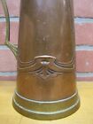Load image into Gallery viewer, Art Nouveau Brass Copper Decorative Arts Floral Jug Ewer Pitcher Ornate Antique
