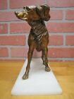 Load image into Gallery viewer, Hunting Pointer Dog Antique Decorative Arts Statue Cold Painted Marble Ornate
