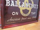 Load image into Gallery viewer, BALLANTINE&#39;S ON TAP Old Reverse Glass Bevel Tin Wood Frame Bar Pub Tavern
