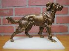 Hunting Pointer Dog Antique Decorative Arts Statue Cold Painted Marble Ornate