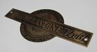 AMERICAN DURASTONE VAULT MEAD SUYDAM Old Brass Nameplate Tag Sign