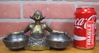 Antique Scantily Clad Lovely Maiden Dutch Girl Baskets Decorative Arts Tray