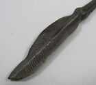 Chicken Claw Bird Foot Feather Old Cast Iron Letter Opener Decorative Desk Art