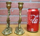 Load image into Gallery viewer, Serpent Griffin Beast Monster Old Pair Brass Figural Chambersticks Candlesticks
