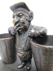 Man with Baskets Old Figural Match Holders Double Matchstick Striker Art