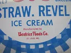 Load image into Gallery viewer, MEADOW GOLD STRAWBERRY REVEL ICE CREAM Old Tin Container Top Sign St LOUIS MO
