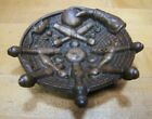 Load image into Gallery viewer, 19c BRONZE BOWLING RATS PINS ARM BALL Antique Victorian Decorative Arts Tray
